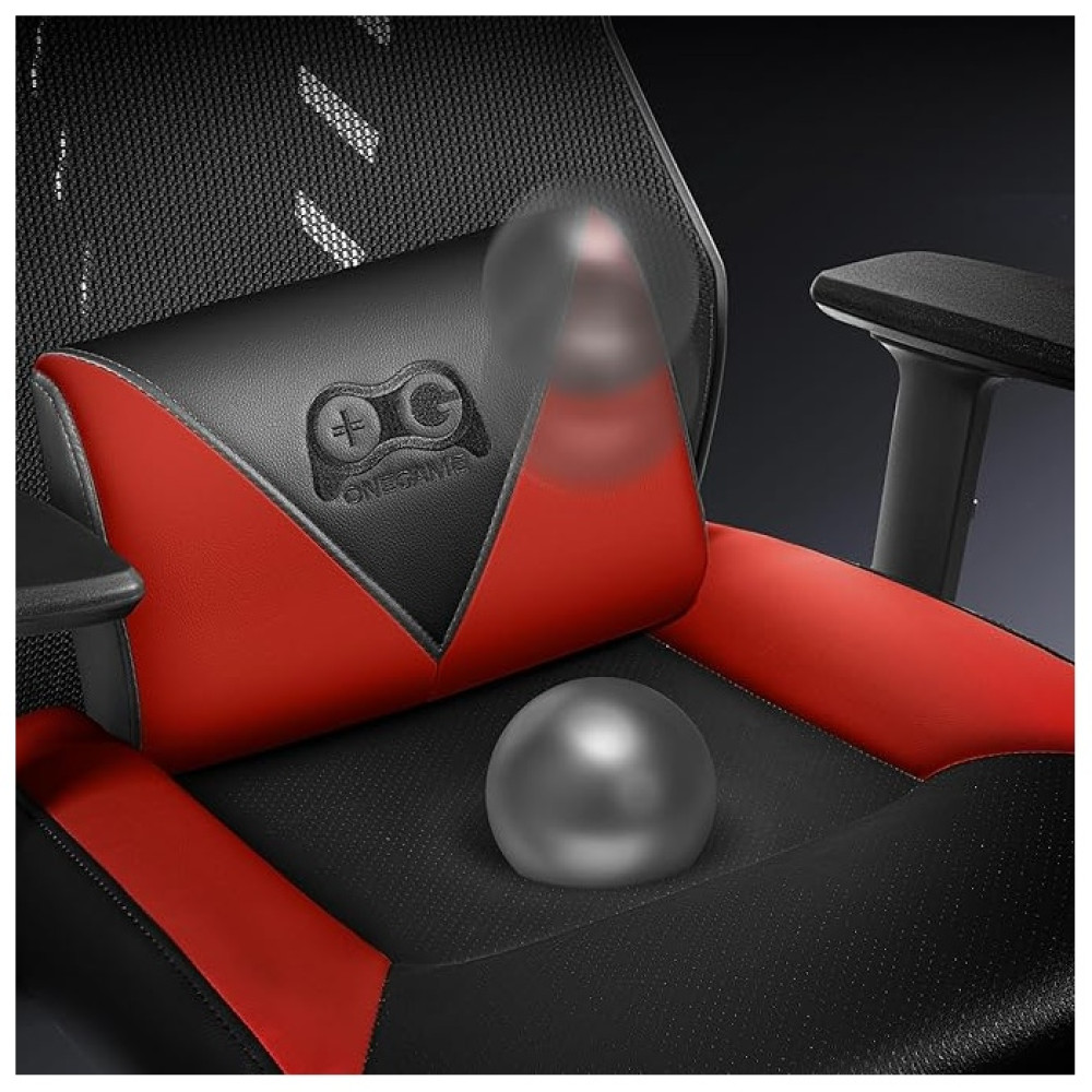 OneGame Video Gaming Chair Racing Style Swivel Chair- Black Red